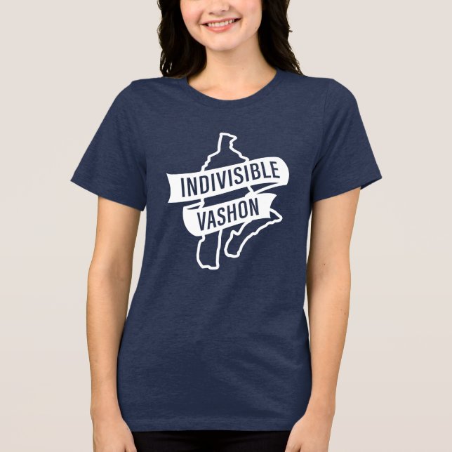Indivisible Vashon Logo in white (dark shirts) Tri-Blend Shirt (Front)