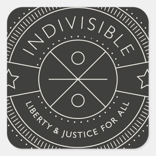 Indivisible with liberty and justice for all square sticker