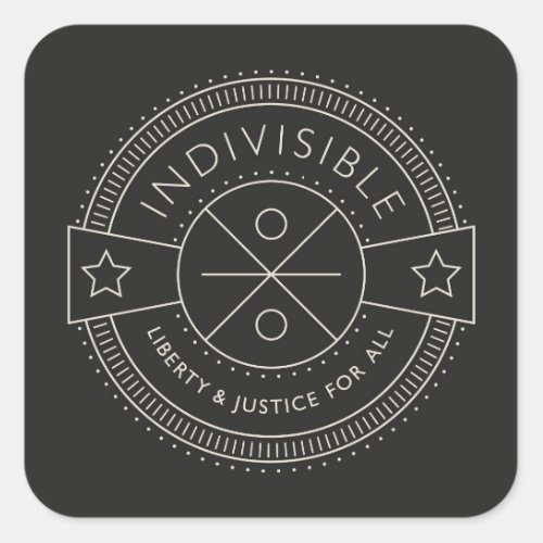 Indivisible with liberty and justice for all square sticker