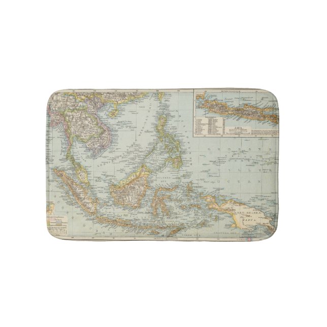 Indo china and Malaysian Archipelago Bathroom Mat (Front)