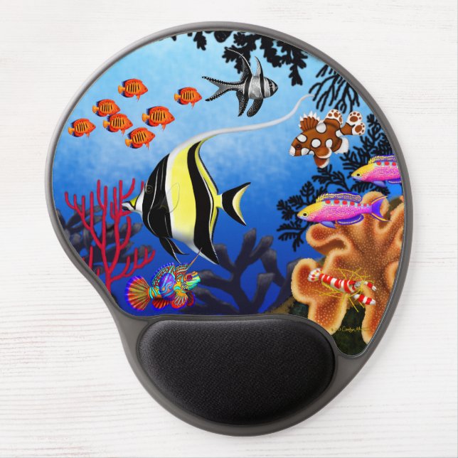 Indo Pacific Coral Reef Fish Gel Mousepad (Front)