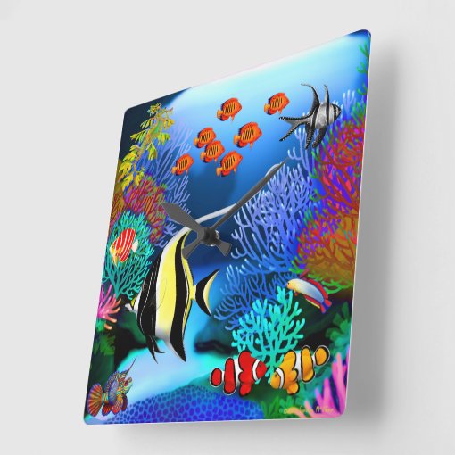 Indo Pacific Coral Reef Fish Wall Clock | Zazzle