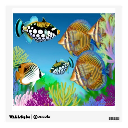 Indo Pacific Coral Reef Fish Wall Decal
