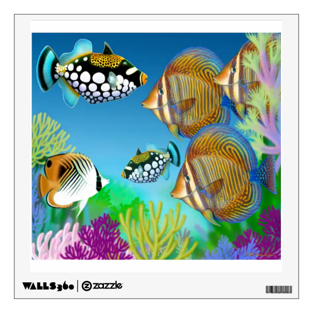Indo Pacific Coral Reef Fish Wall Decal Zazzle