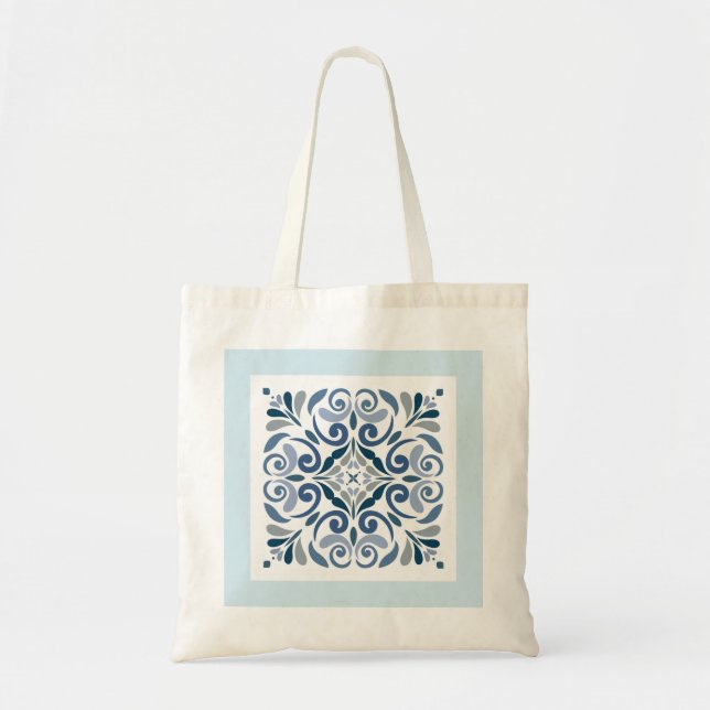Indochine Tile Pattern Tote Bag (Front)