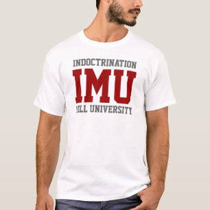 INDOCTRINATION MILL UNIVERSITY - red and white T-Shirt