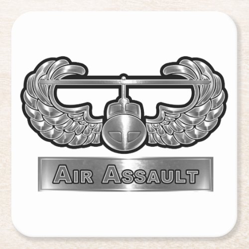 Indomitable Air Assault Warrior Square Paper Coaster