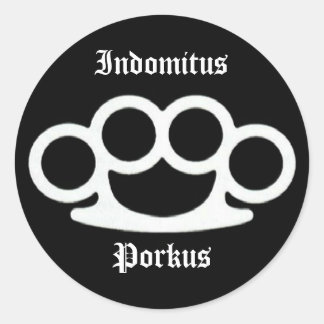 Indomitus Porkus Knuckles Classic Round Sticker