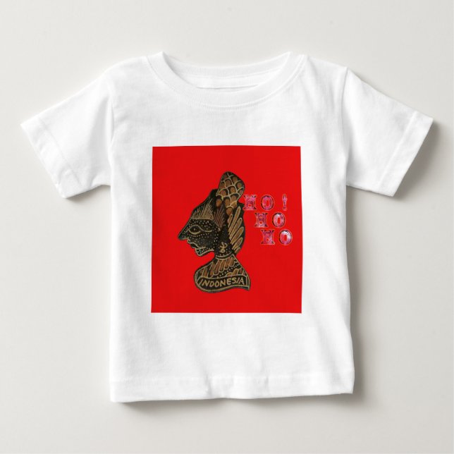 Indonesi Shadow Puppet Hohoho Design on Red canvas Baby T-Shirt (Front)