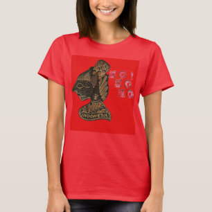 Indonesi Shadow Puppet Hohoho Design on Red canvas T-Shirt