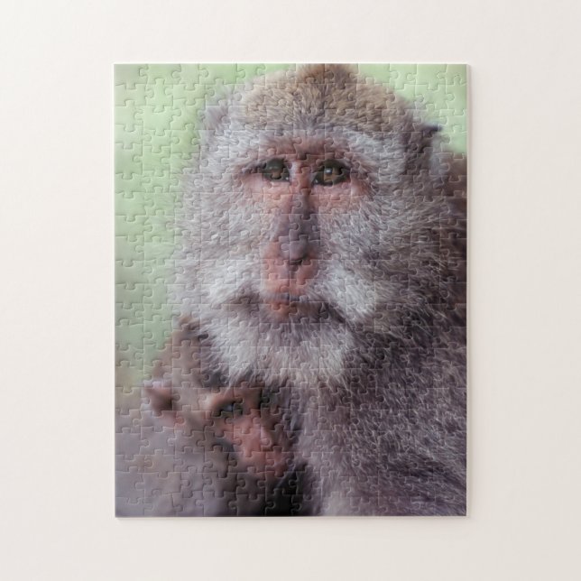 Indonesia, Bali, Ubud, Long-tailed Macaque Jigsaw Puzzle (Vertical)