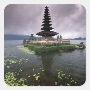 Indonesia, Bali, Ulun Danu Temple. Square Sticker