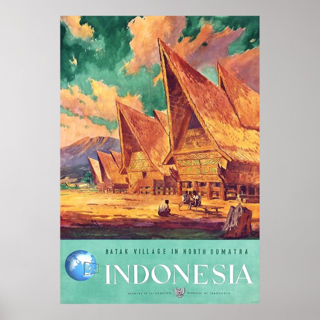 Indonesia, Batak Village in North Sumatra Poster (Front)