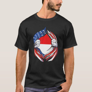 Indonesia Flag American Proud of My Indonesian Her T-Shirt
