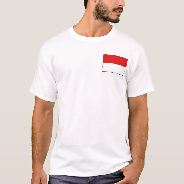 Indonesia Flag and Map T-Shirt (Front)