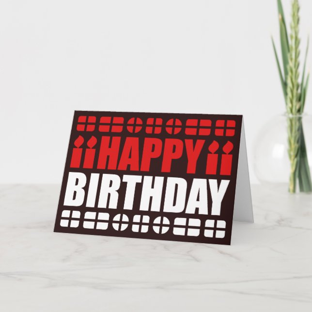 Indonesia Flag Birthday Card (Front)