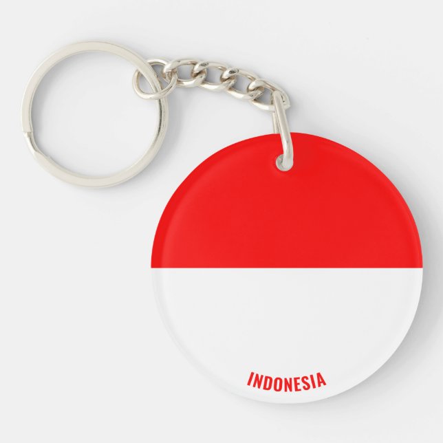 Indonesia Flag Charming Patriotic Keychain (Front)
