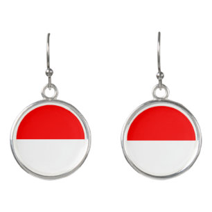 Indonesia Flag Earrings