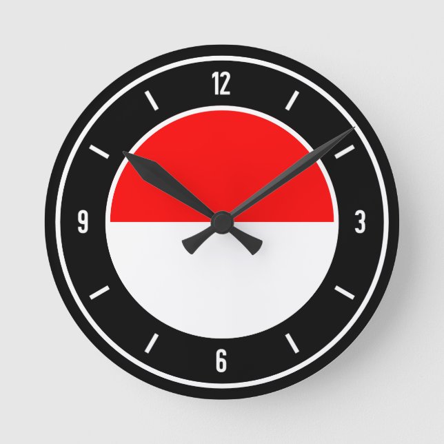 Indonesia Flag Elegant Round Clock (Front)