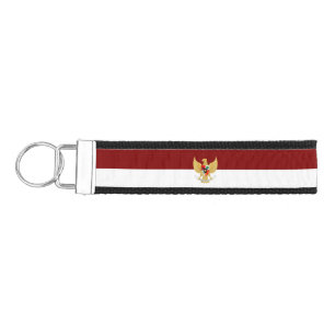Indonesia flag-emblem wrist keychain
