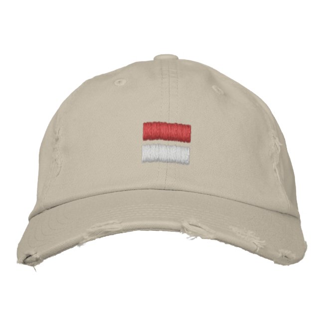 Indonesia Flag Embroidered Baseball Cap (Front)