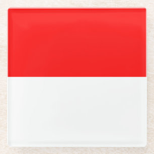 Indonesia Flag Glass Coaster
