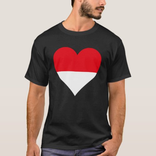 Indonesia Flag Heart Indonesia Gifts Love Indonesi T_Shirt