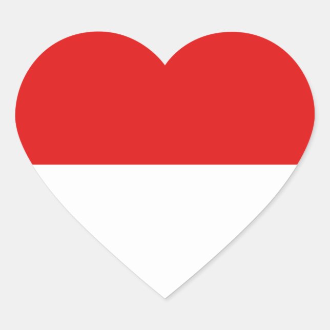 Indonesia Flag Heart Sticker (Front)