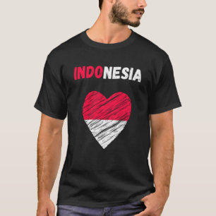 Indonesia Flag Holiday Indonesia Heart Indonesian T-Shirt