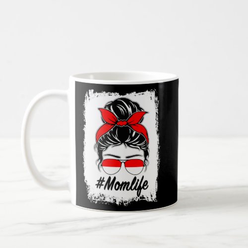 Indonesia Flag Indonesian Mom Messy Bun Mom Life  Coffee Mug