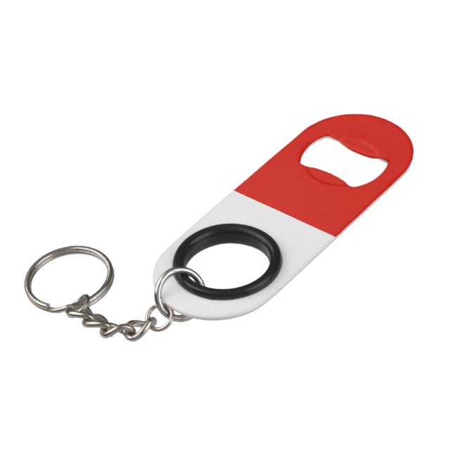Indonesia flag keychain bottle opener (Front Angled)