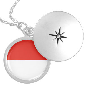 Indonesia flag locket necklace