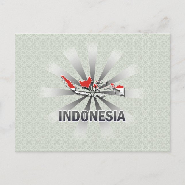 Indonesia Flag Map 2.0 Postcard (Front)