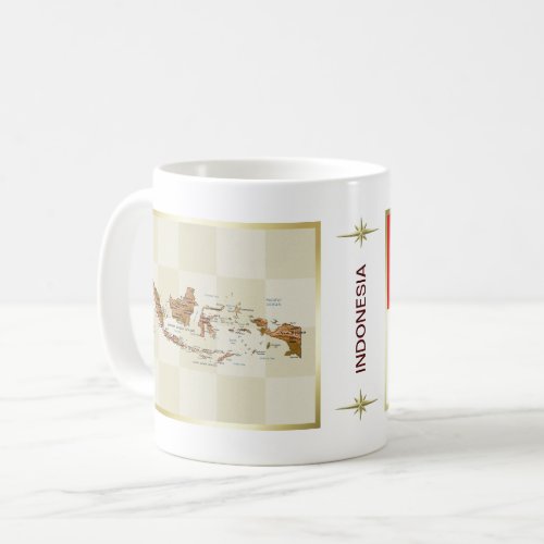 Indonesia Flag  Map Mug