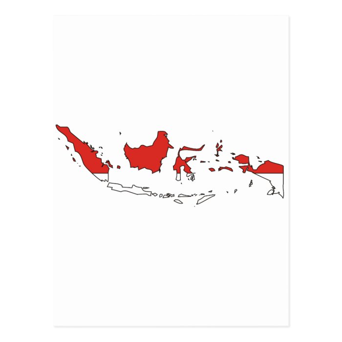 Indonesia flag map postcard