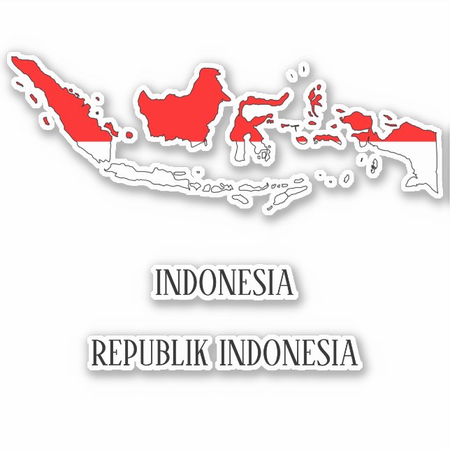 Indonesia Flag Map Sticker (Front)