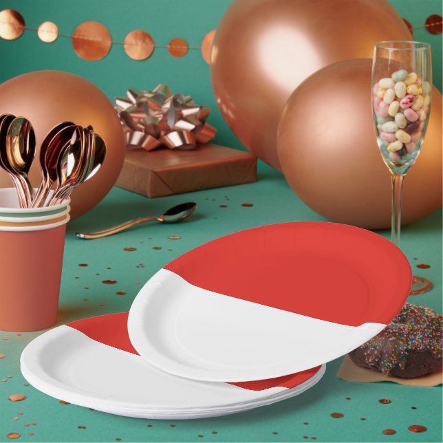 Indonesia flag paper plates (Multi)