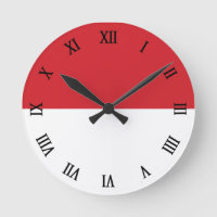 Indonesia flag round clock