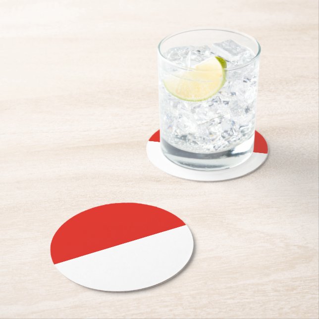 Indonesia flag round paper coaster (Insitu)