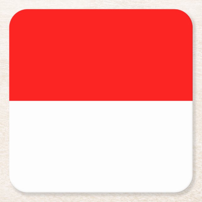 Indonesia Flag Square Paper Coaster (Front)