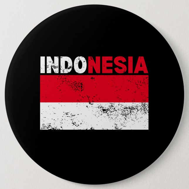Indonesia Flag Vintage Button (Front)