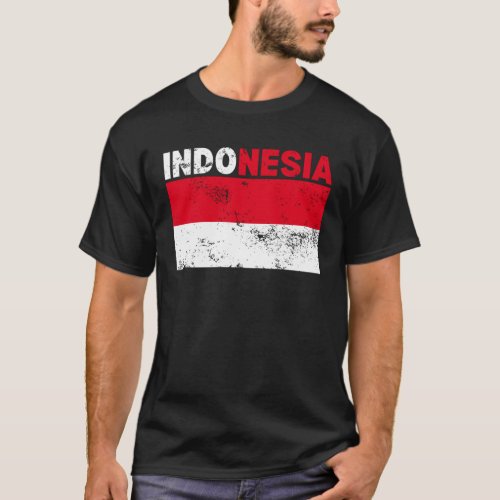 Indonesia Flag Vintage T_Shirt