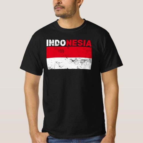 Indonesia Flag Vintage T_Shirt