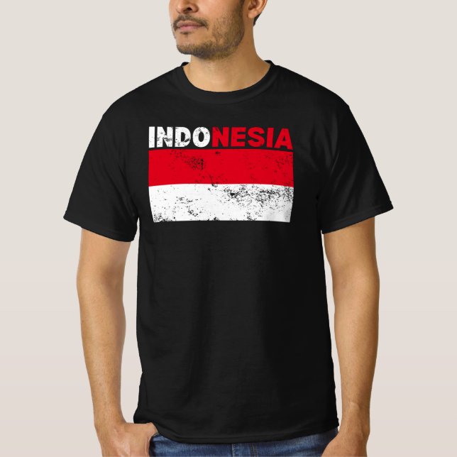 Indonesia Flag Vintage T-Shirt (Front)