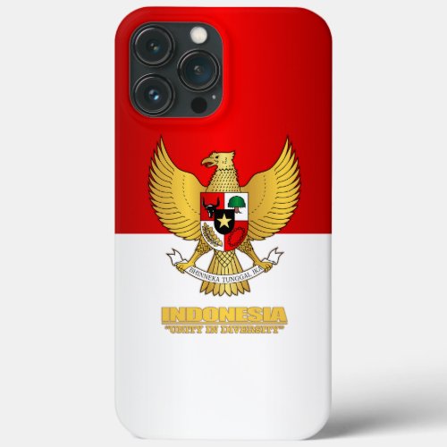 Indonesia Flag with COA iPhone 13 Pro Max Case