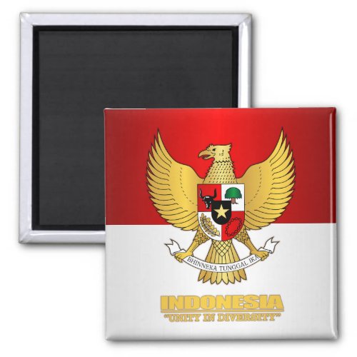 Indonesia Flag with COA Magnet