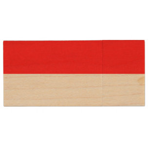 Indonesia Flag Wood Flash Drive