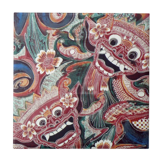 Indonesia graffiti ceramic tile (Front)