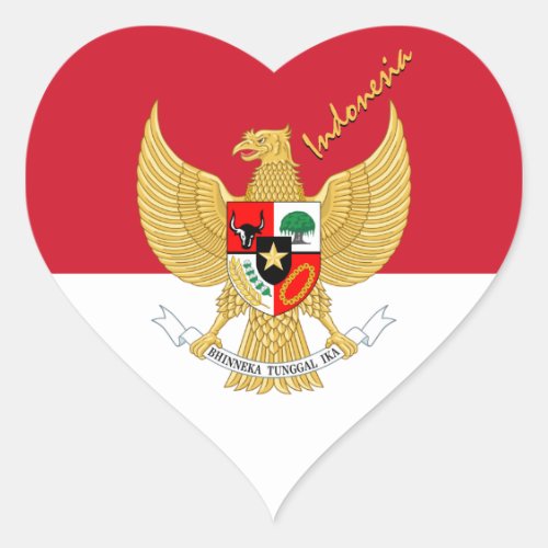 Indonesia Heart Sticker Patriotic Indonesian Flag Heart Sticker