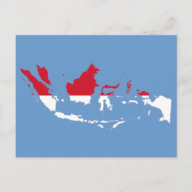Indonesia ID, Jakarta, Flag Map Postcard (Front)